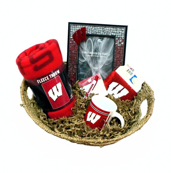 Wisconsin Sports Fan Gift Basket Wisconsin Gift Basket Etsy