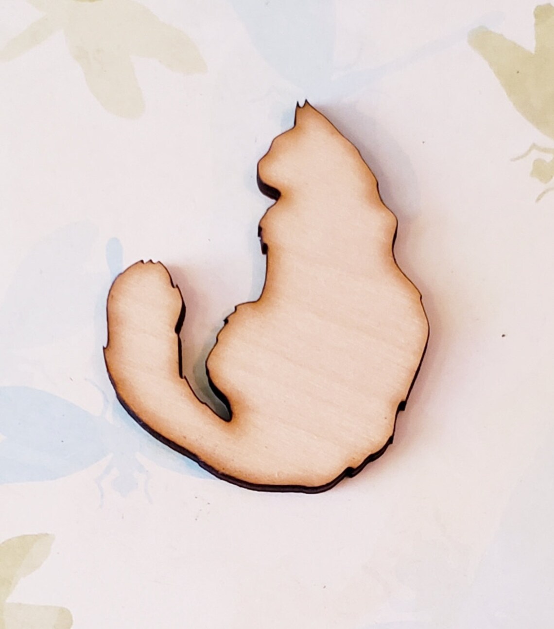 Fluffy Cat Laser wood cut out3 tall1/4 Etsy