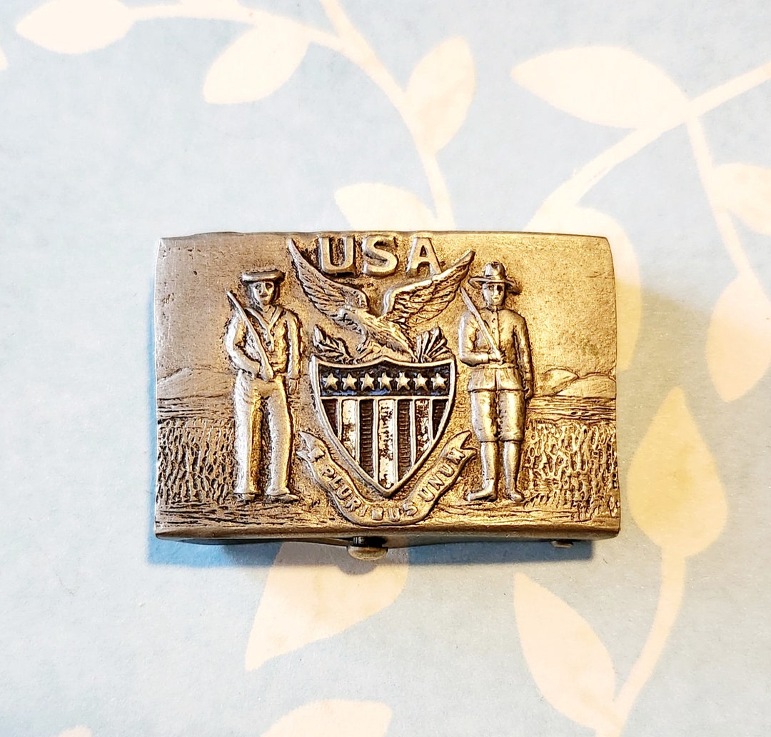 Vintage Nickel Silver Belt Buckle, A5 Etsy