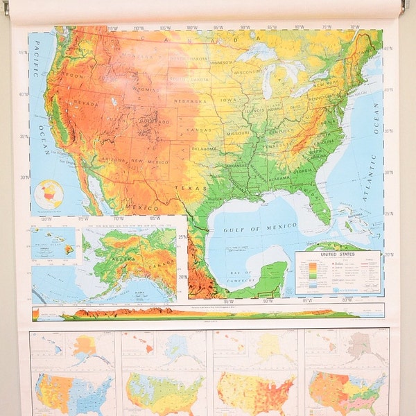 Vintage Schoolhouse Pulldown Map (2 in 1)