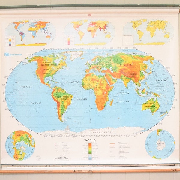 Vintage Classroom Pulldown Map (2 in 1)