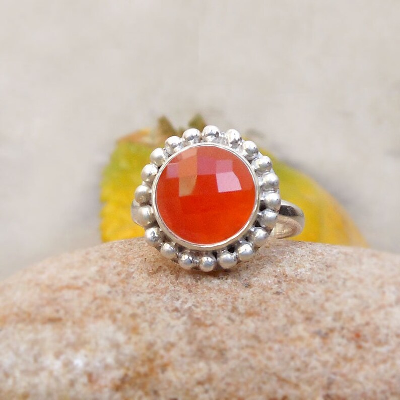 silver carnelian ring