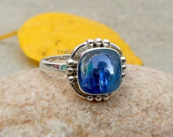 Unique Handmade Silver Ring 925 Sterling Silver Blue Kyanite & Iolite Ring-S171