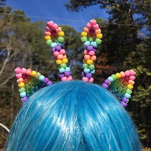 CUSTOM Kandi Neopets Aisha Beaded Ear Headband ( choose your colors )