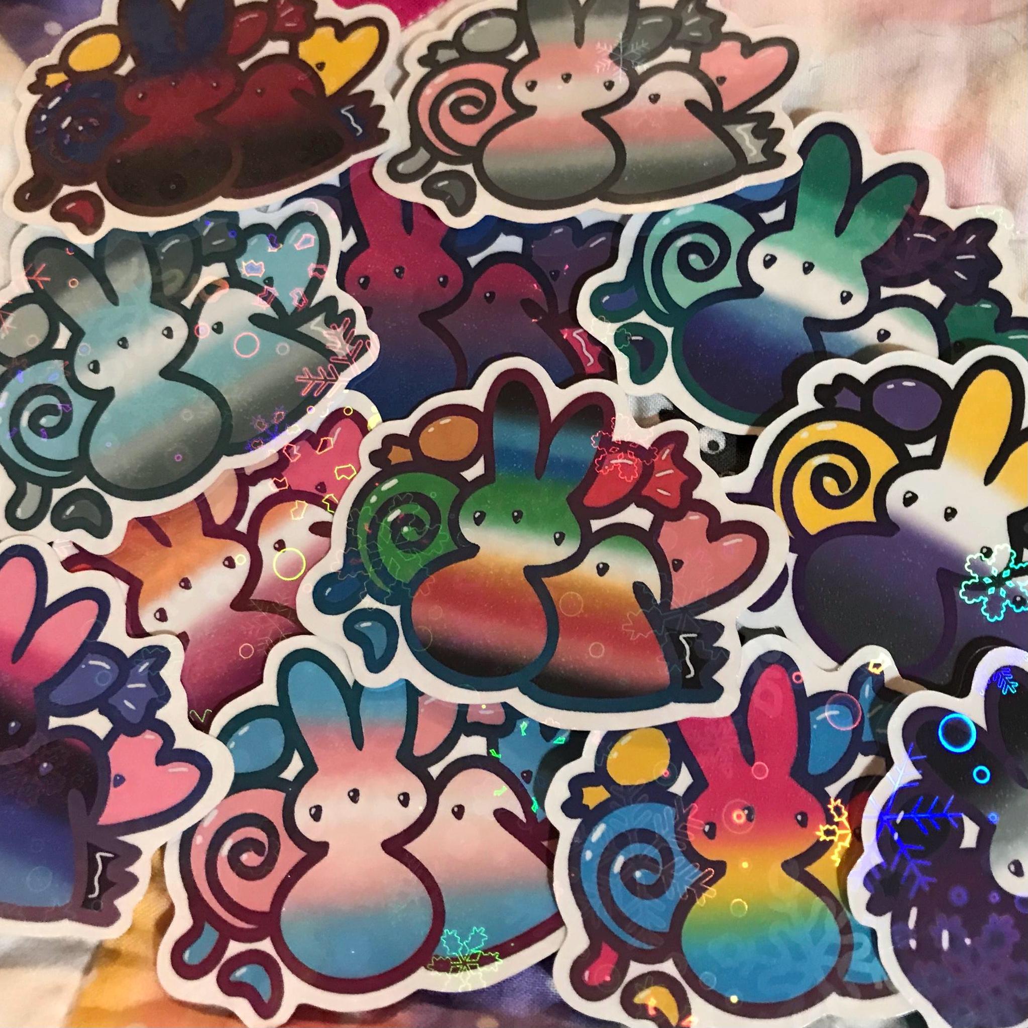 Peep marshmallow pride lgbt Holo Vinyl Sticker