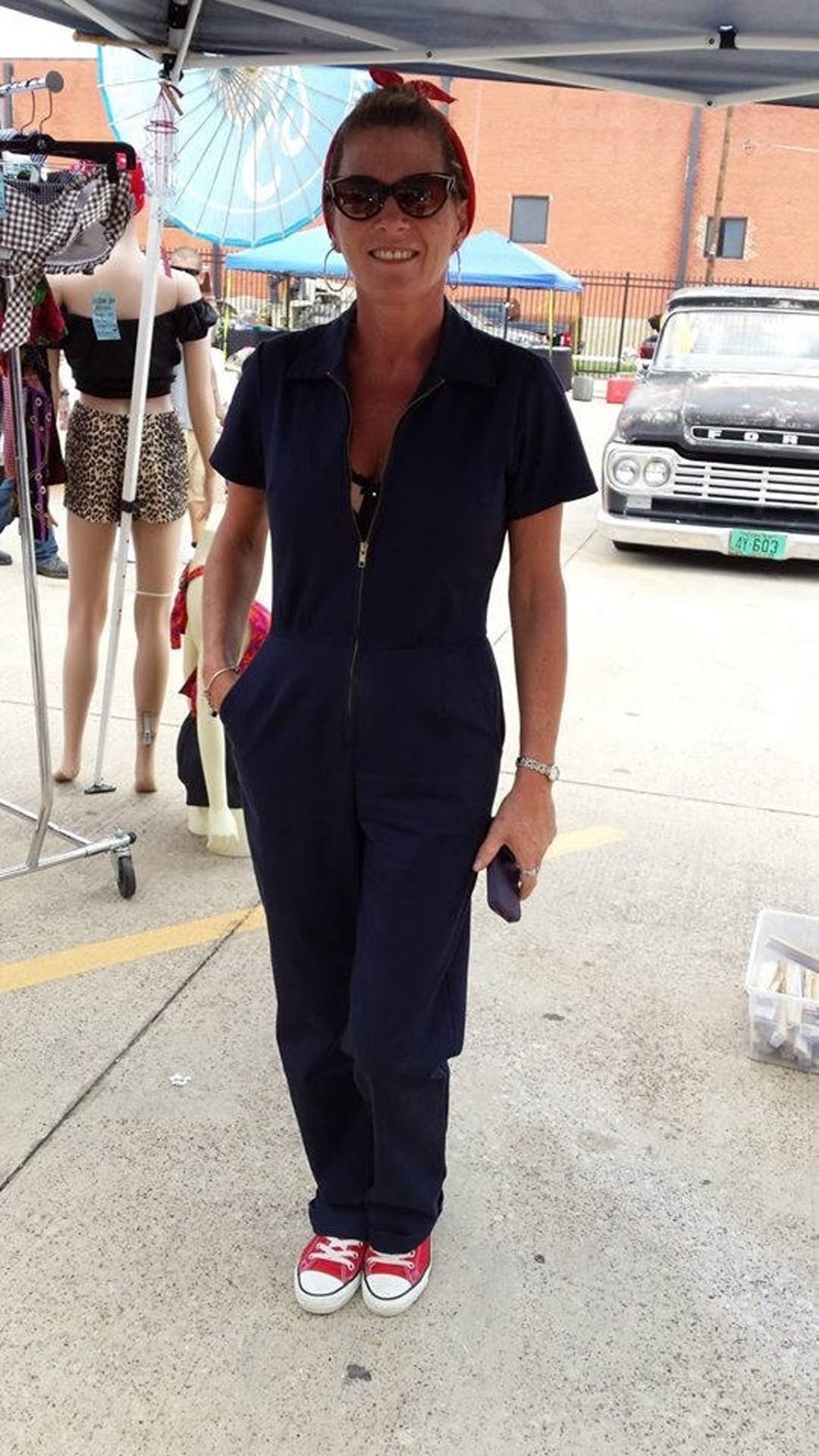 Lady Mechanic Jumpsuit Made in USA Denim Leopard Black Etsy