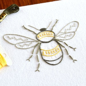 Anatomical Bee, a lifelike embroidery pattern for an insect