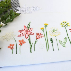 Wild Flowers, a fresh embroidery pattern of meadow plants from the countryside