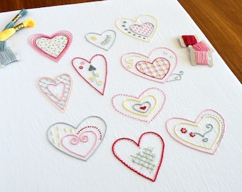 Sweet Hearts embroidery pattern for 10 designs from the heart