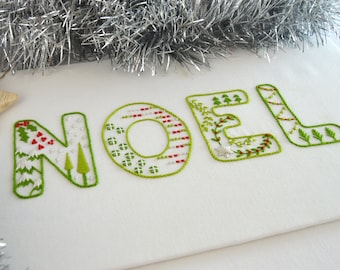 Noel hand embroidery pattern to spread good will at Christmas time