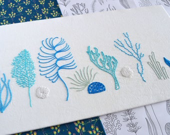Wild Coral embroidery pattern, a modern design from under the sea