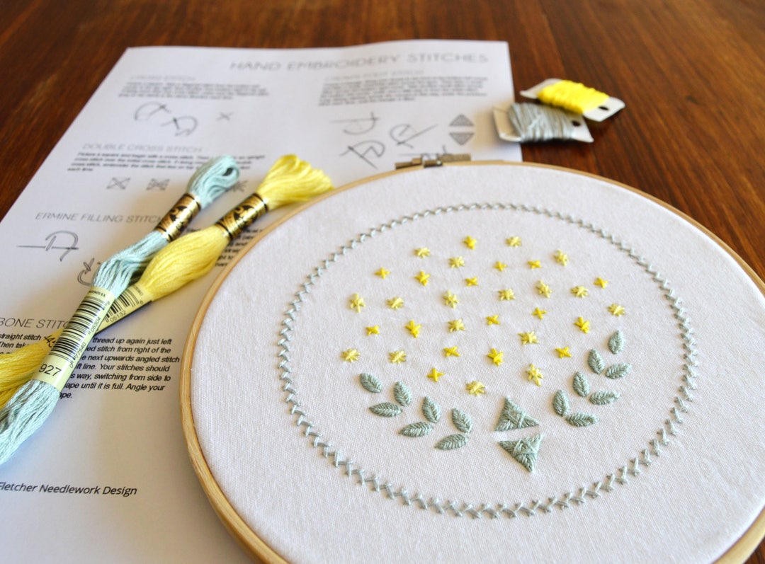 Stargazer Sampler a Hand Embroidery Pattern to Learn and - Etsy