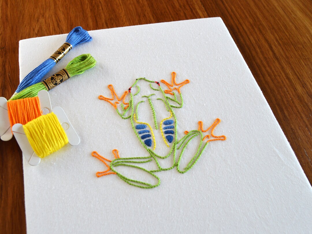 Anatomical Frog Hand Embroidery Pattern in Lifelike Colours From the ...