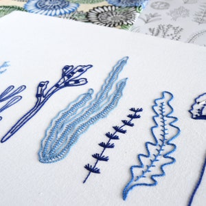 Wild Kelp, a modern embroidery pattern from the ocean of seaweed and marine algae image 2