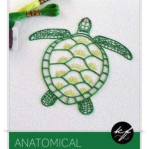 Anatomical Turtle, a modern embroidery pattern image 2