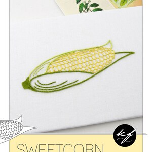 Sweetcorn embroidery pattern for corn on the cob image 2