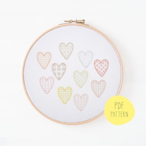 Hearts embroidery pattern, 10 designs that are quick and easy to stitch