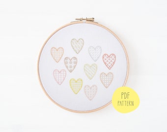 Hearts embroidery pattern, 10 designs that are quick and easy to stitch