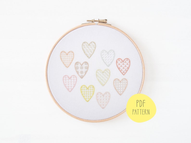 Hearts embroidery pattern, 10 designs that are quick and easy to stitch image 1