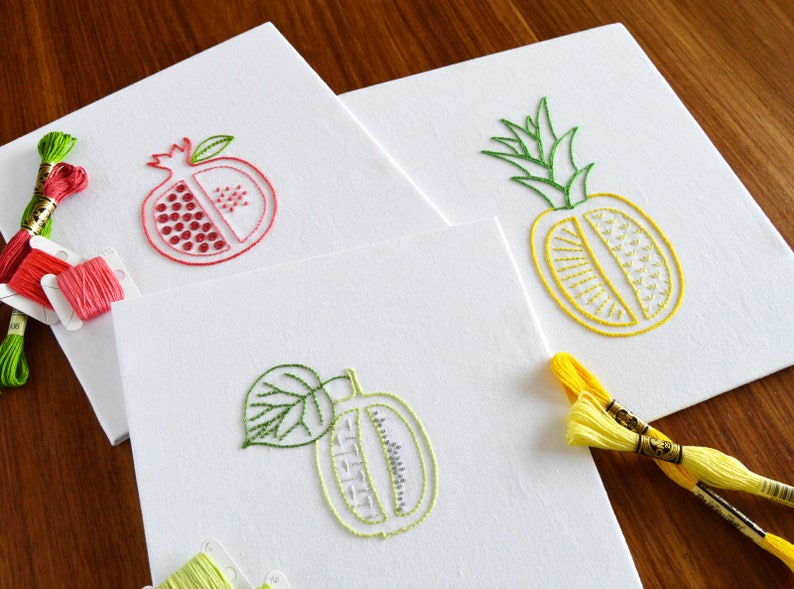 Chopped Fruit, 10 juicy designs in one PDF embroidery pattern image 4