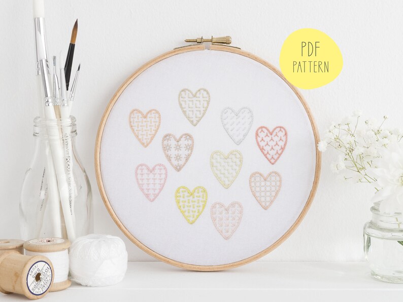 Hearts embroidery pattern, 10 designs that are quick and easy to stitch image 2