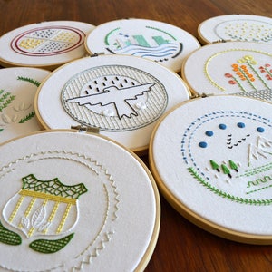 Patch Samplers, eight easy to follow hand embroidery patterns to learn and improve your stitching