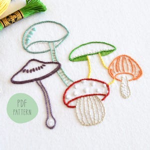 Waldpilze Stickmuster, Waldpilze zum Waldspaziergang und für Sammler