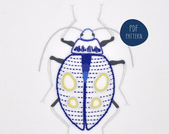 Patrón de bordado a mano Beetle IV para un insecto insecto realista