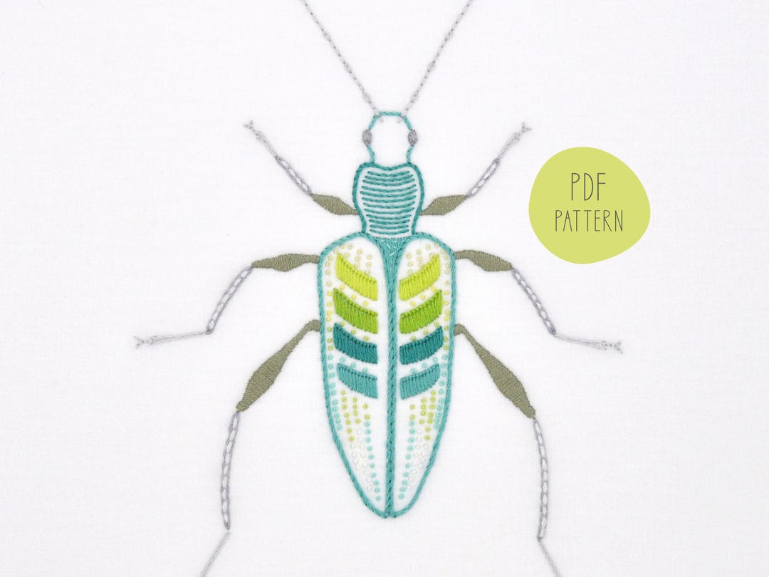 Beetle III Hand Embroidery Pattern for a Lifelike Bug Insect - Etsy