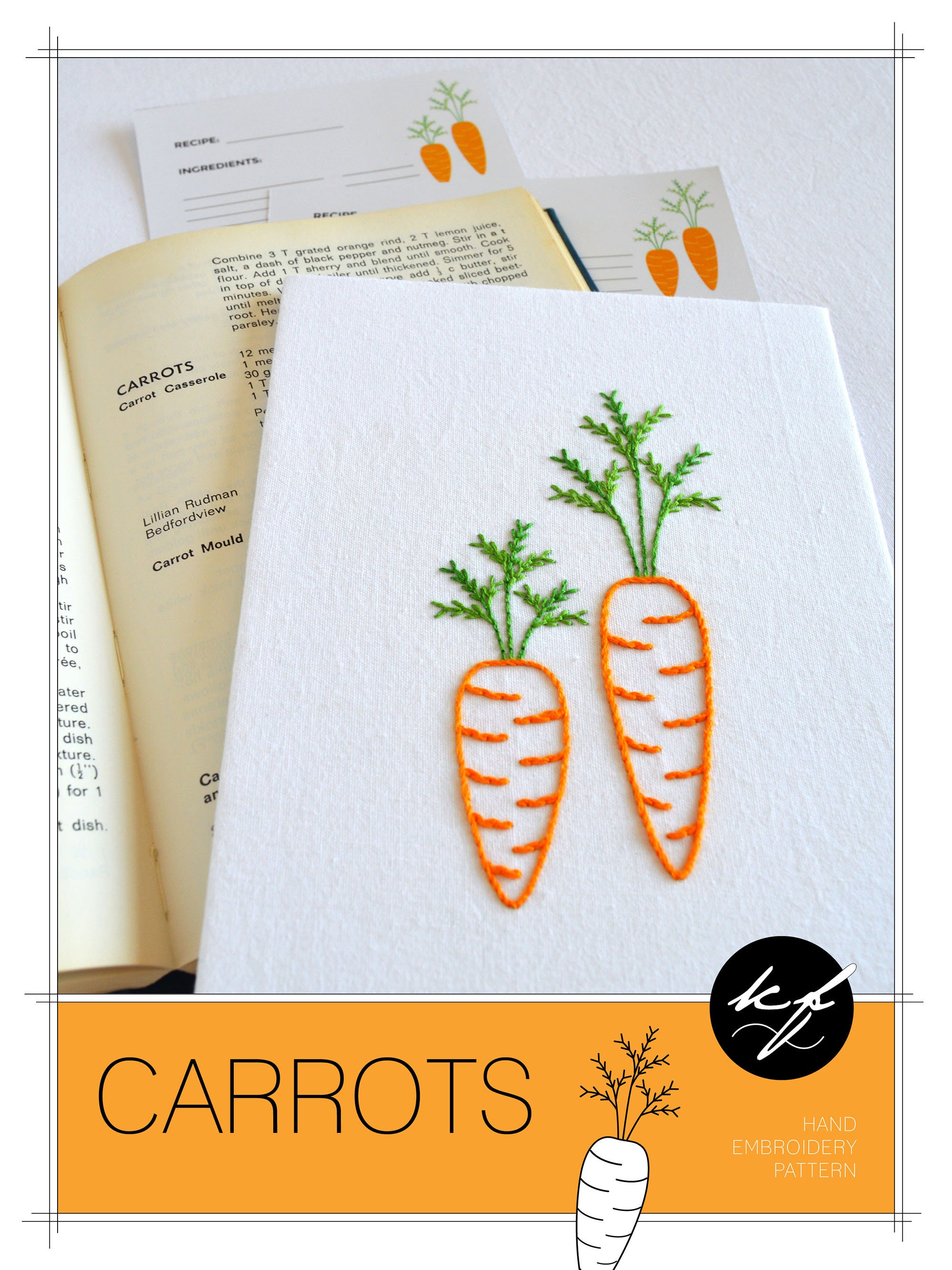 ニンジン、野菜の刺繍PDFパターン - Etsy 日本