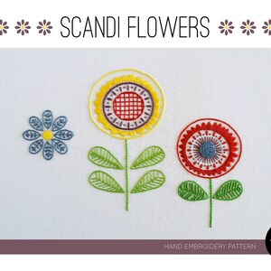 Scandi Flowers, a Hand Embroidery Pattern in Fresh Scandinavian Style ...