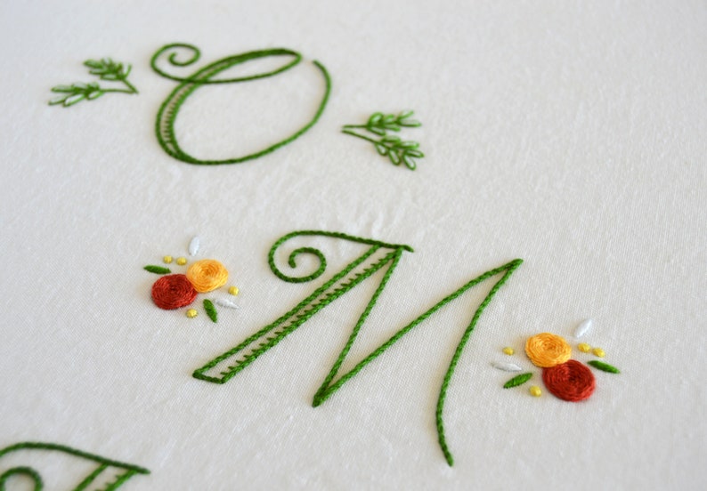 Classic Monograms Hand Embroidery Pattern a Modern Embroidery Etsy