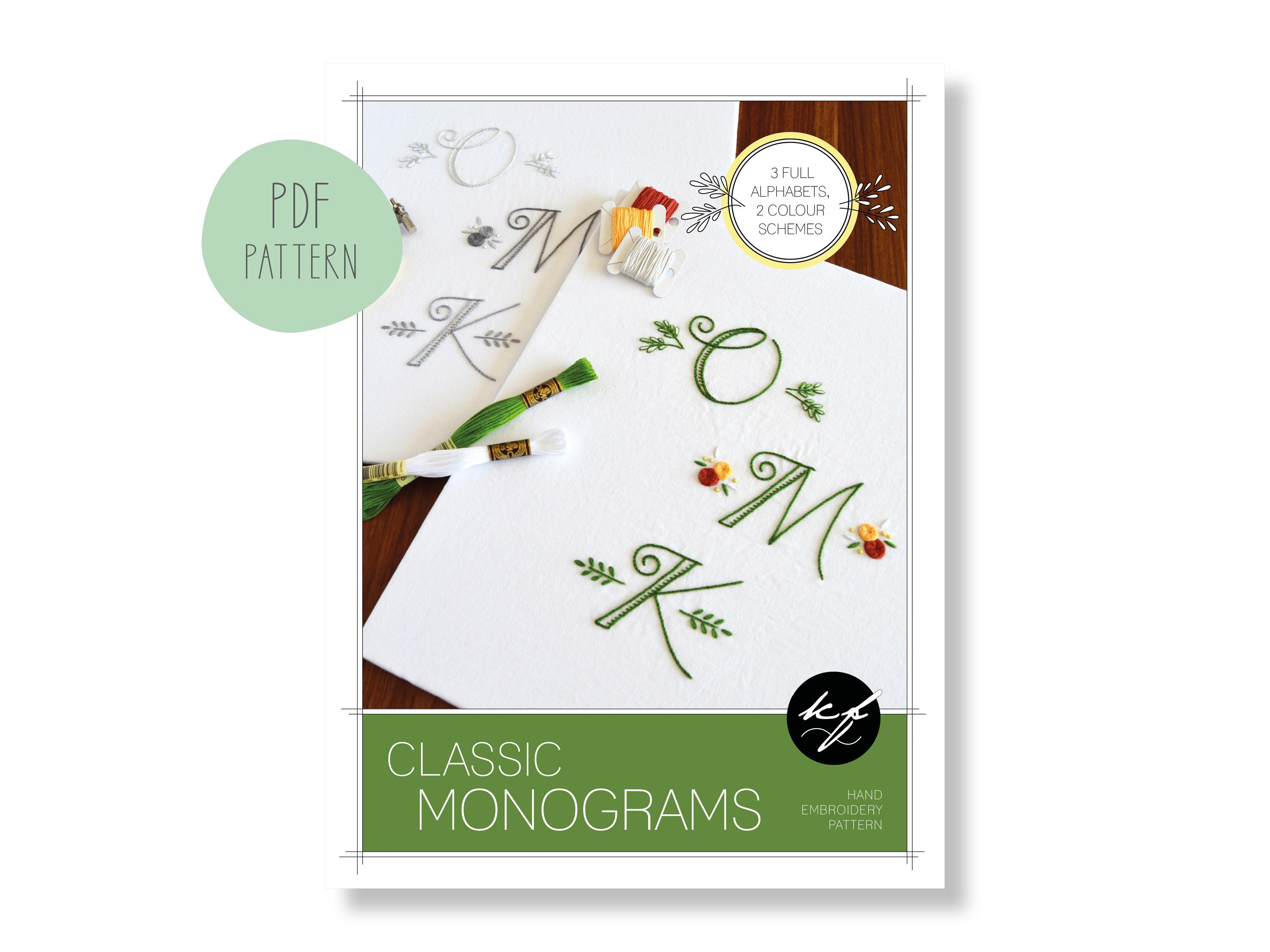 Classic Monograms Hand Embroidery Pattern. Three Full Alphabets of 26 ...