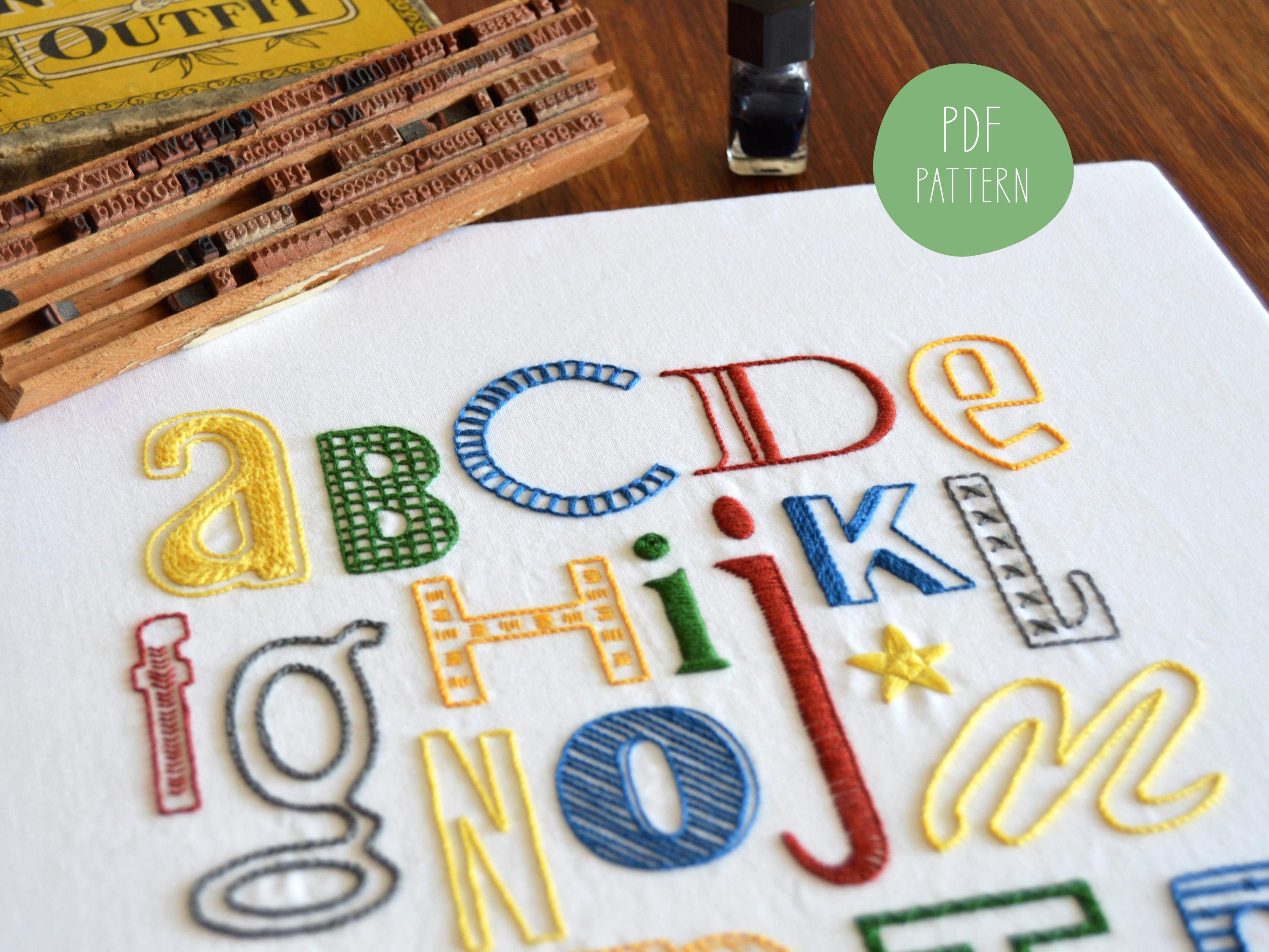 Letterpress Pattern Letterpress Embroidery Pattern for an Alphabet of Vintage Letters - Etsy
