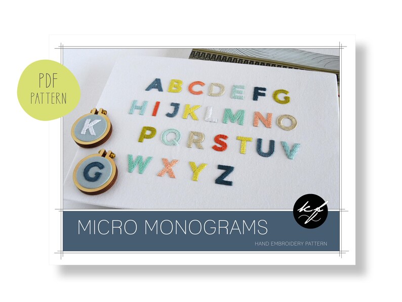 Microcord Lettering Micro Monograms, a Modern Embroidery Pattern for a Contemporary ...