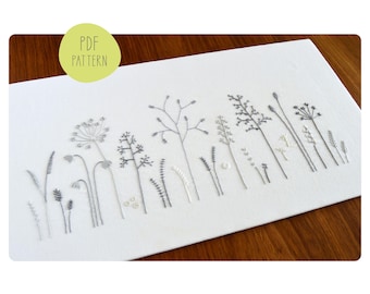 Wild Grass, an original hand embroidery pattern of meadow and prairie grasses