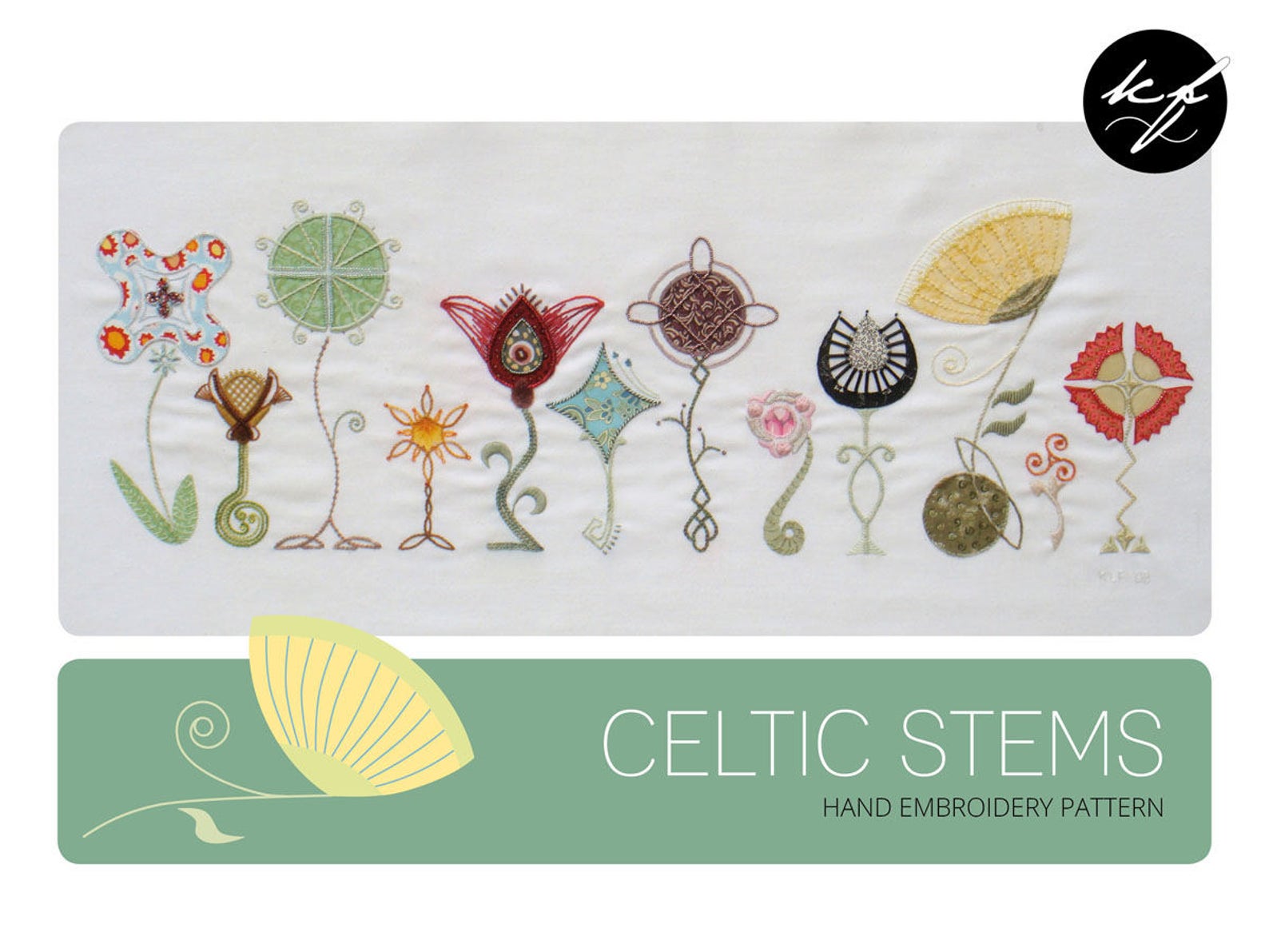 Celtic Stems hand embroidery pattern embroidered appliqué Etsy