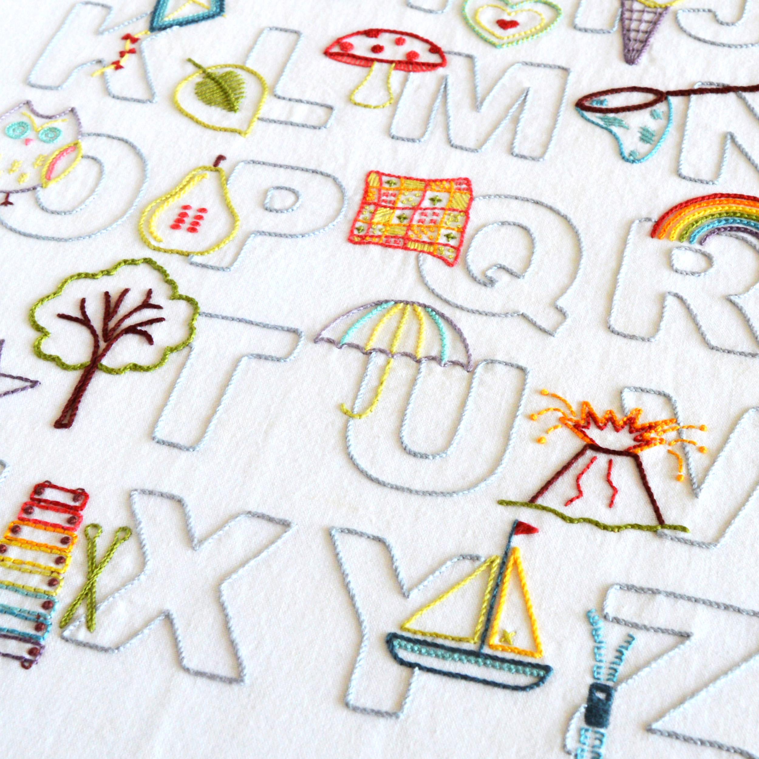 ABC Hand Embroidery Pattern for a New Baby Nursery or Child's Bedroom ...