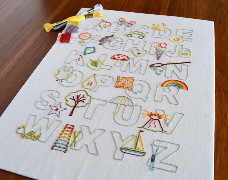ABC Hand Embroidery Pattern a Modern Embroidery Pattern PDF Etsy