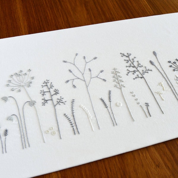 Wild Grass, an original hand embroidery pattern of meadow and prairie grasses
