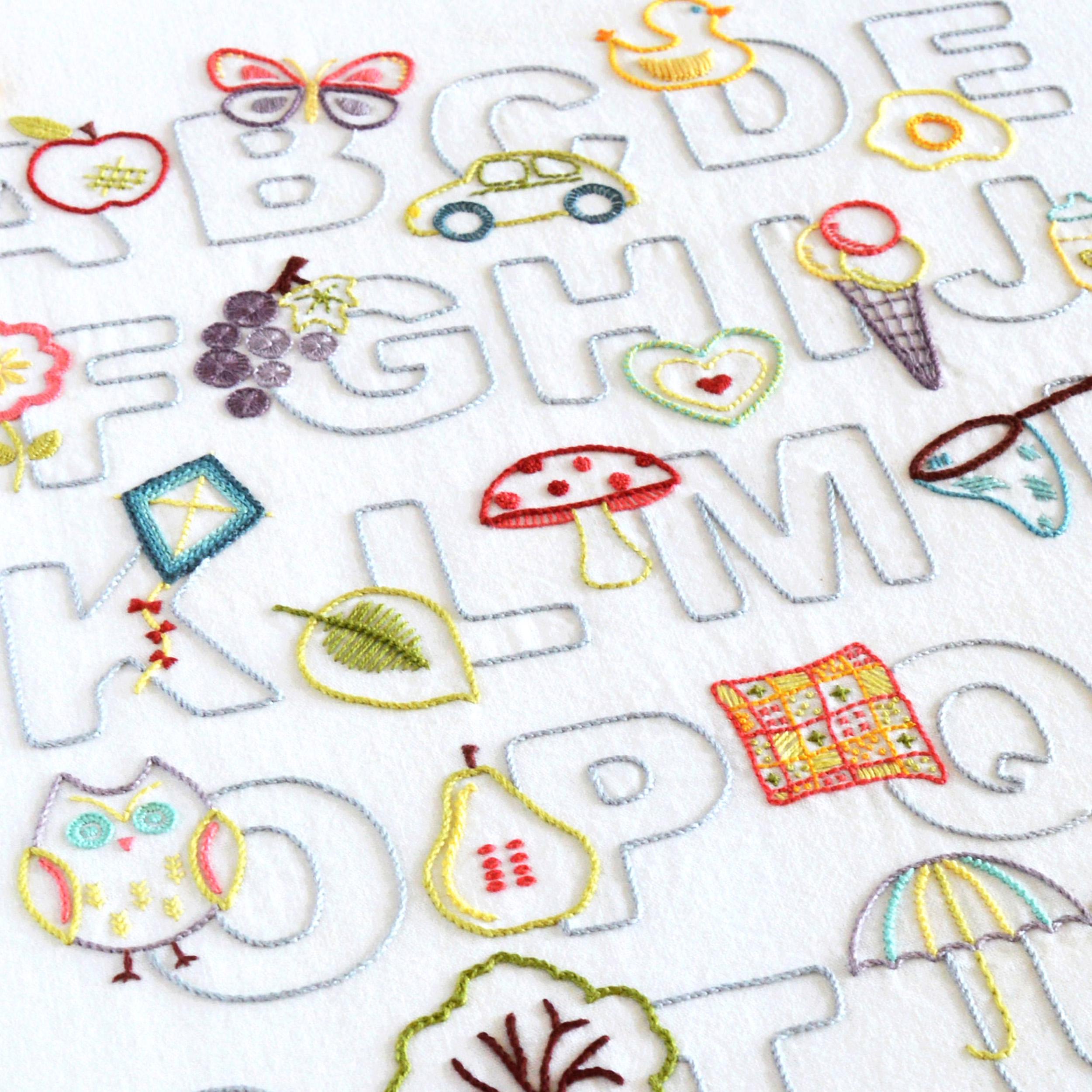 ABC Hand Embroidery Pattern for a New Baby Nursery or Child's Bedroom ...