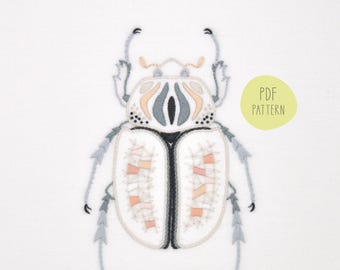 Patrón de bordado a mano Beetle II para un insecto realista
