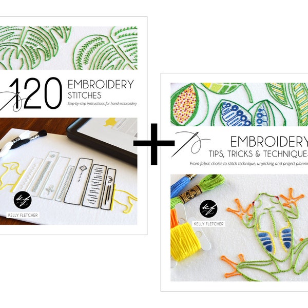 120 points de broderie + livres de conseils, astuces et techniques de broderie, guides pratiques pour la broderie à la main moderne