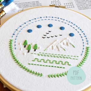 National Park hand embroidery pattern of the great outdoors | PDF pattern