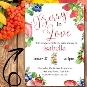 Berry in Love - Bridal Shower Digital Invitation