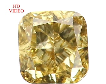Diamant Naturel Jaune Intense Non Traité - 0,15 Carats - Taille Israélienne Ovale - Neuf