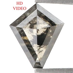 1.33 CT Natural Loose Kite Shape Diamond Salt And Pepper Kite Diamond 9.05 MM Natural Black Grey Color Diamond Kite Rose Cut Diamond L3401