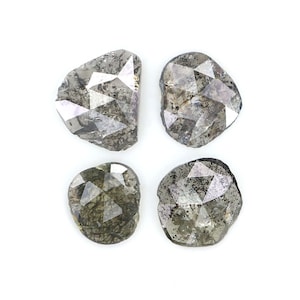 1.02 Ct Natural Loose Slice Shape Diamond Slice Salt And Pepper Diamond 4.80 MM Slice Natural Loose Diamond Slice Black Grey Diamond LQ2513
