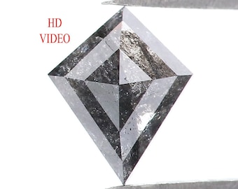 0.70 CT Natural Loose Kite Shape Diamond Salt And Pepper Kite Cut Diamond 7.55 MM Black Grey Color Kite Shape Rose Cut Diamond QL2213