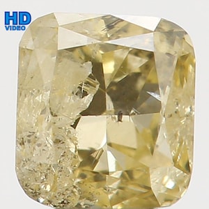 Natural Loose Diamond Cushion Yellow Color I1 Clarity 3.40 MM 0.22 Ct L5597